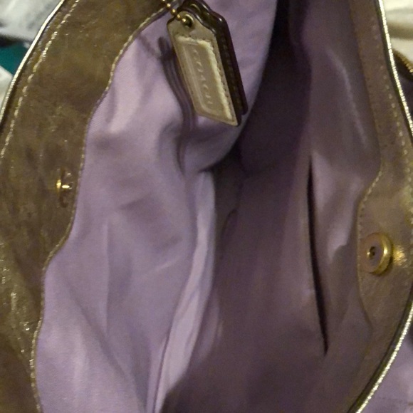 Coach summer straw and gold leather purse - Picture 4 of 4